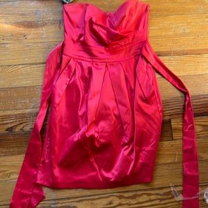 Coral strapless dress